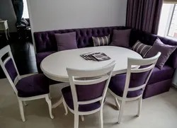 Kitchen design with round sofa