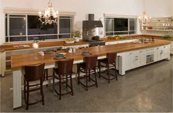 Narrow tables for kitchen design