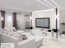 Living Room Design With White Tv