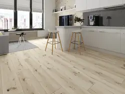 Wood-look porcelain tiles for the kitchen floor photo