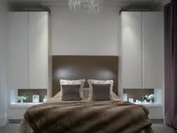 Дизайн Спальни Со Встроенным Шкафом И Кроватью