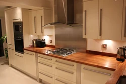 Kitchen beige wood-look countertop photo