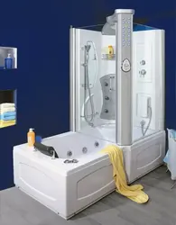 Shower cabin with sit-down bathtub photo