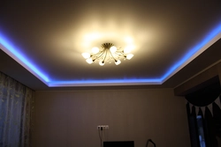 Suspended ceiling with lighting around the perimeter photo of the living room