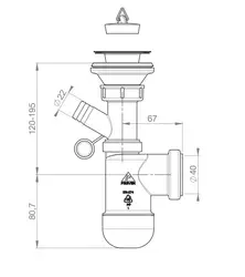 Siphon Device For A Kitchen Sink, Sectional Photo