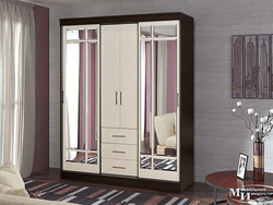 Wardrobes for the bedroom photo with a mirror inexpensively
