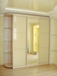 Wardrobe in the hallway with a mirror inexpensive photo