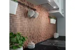 Self-adhesive panels for walls in the kitchen interior photo