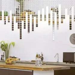 Self-adhesive panels for walls in the kitchen interior photo