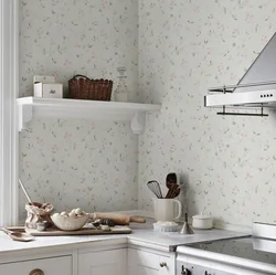 Wallpaper for the kitchen in small flowers photo