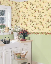 Wallpaper for the kitchen in small flowers photo