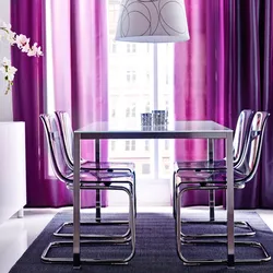 Lilac chairs in the kitchen interior