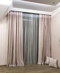 Фота штор для спальні на потолочный карніз