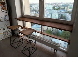 Bar Counter From The Window Sill In The Kitchen Photo