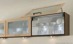Навесные шкафы для кухни со стеклом фото