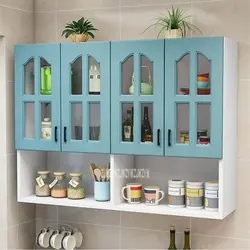 Навесные шкафы для кухни со стеклом фото