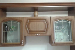 Kitchen wall cabinets with glass photo