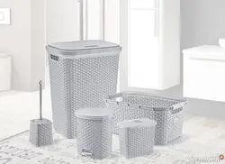 Bathroom design with laundry basket