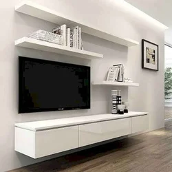 Шкаф под телевизор в гостиную в современном стиле фото