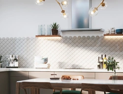 Rectangular tiles for kitchen backsplash photo
