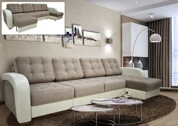 Sofas in the living room with a sleeping place photo
