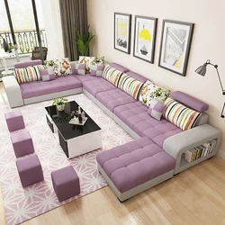 Sofas in the living room with a sleeping place photo