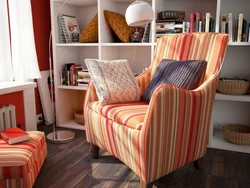 Armchair in the interior of a small bedroom