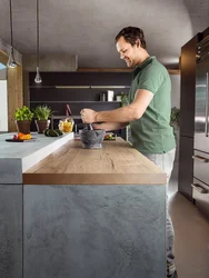 Natural halifax oak in the kitchen interior photo