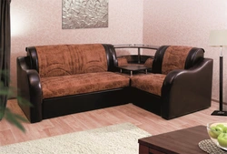 Угловой диван в гостиную с креслом фото