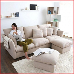 Corner sofa in the living room with an armchair photo
