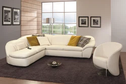 Corner sofa in the living room with an armchair photo