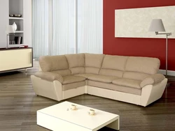 Corner sofa in the living room with an armchair photo