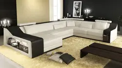 Угловой диван в гостиную с креслом фото