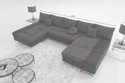 Corner sofas photo with dimensions for the living room