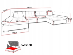 Corner sofas photo with dimensions for the living room