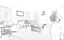 Living Room Interior Sketch