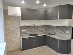 Cipollino gray countertop in the kitchen interior