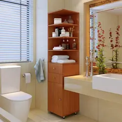 Corner Shelves In The Bathroom In The Interior