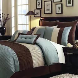 Color combination in the bedroom interior brown and beige