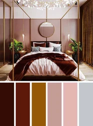 Color combination in the bedroom interior brown and beige