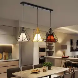 Loft lamp in the kitchen interior