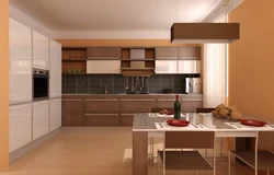 Color combination with chocolate color in the kitchen interior