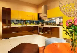 Color combination with chocolate color in the kitchen interior