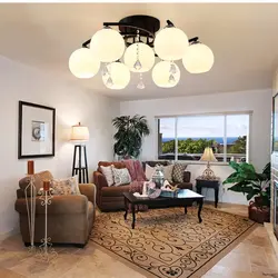 How to choose a chandelier for the living room interior