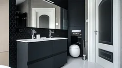Дызайн ваннага пакоя з цёмнымі дзвярыма