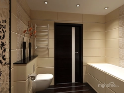 Bathroom design with dark door