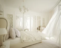 White Bedroom Design With Gold