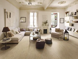 Living room interior beige floor
