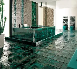 Bathroom design green marble