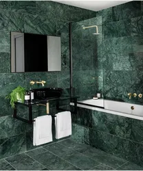 Bathroom design green marble